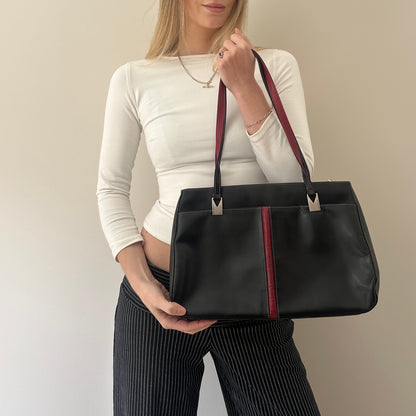 Vintage black & red handbag