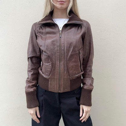 Vintage 00s brown bomber jacket