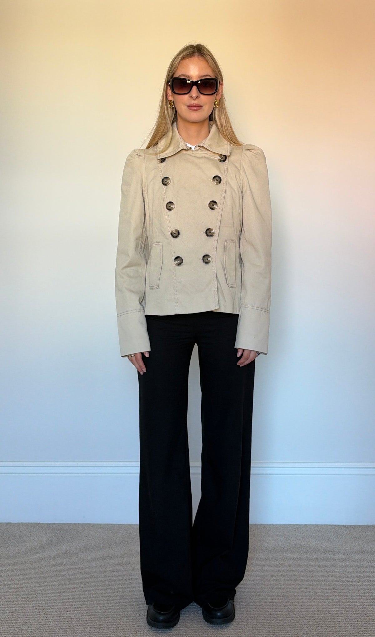 Vintage cream double breasted jacket