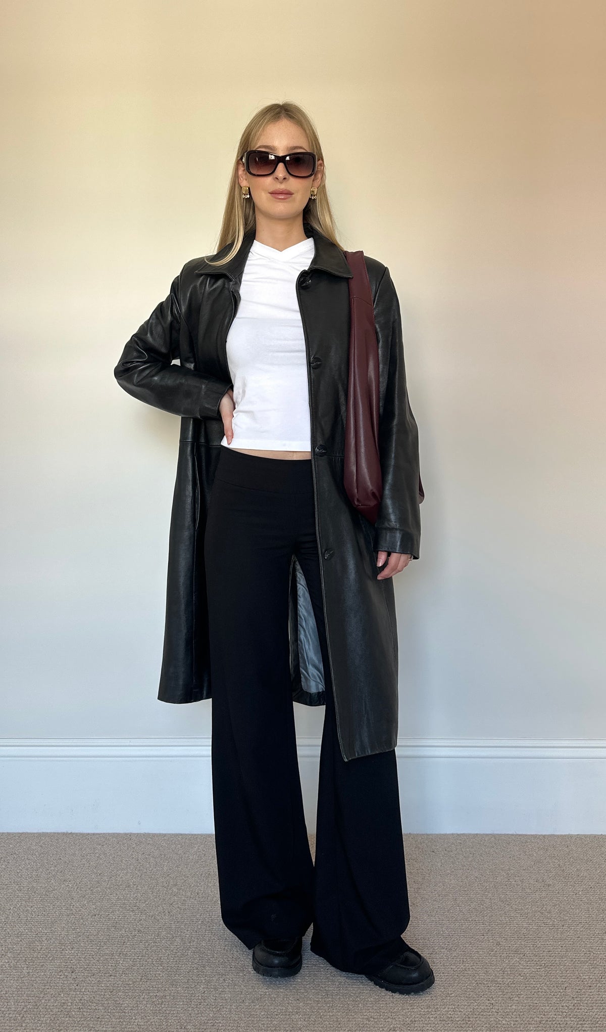 Vintage Leather Trench Coat