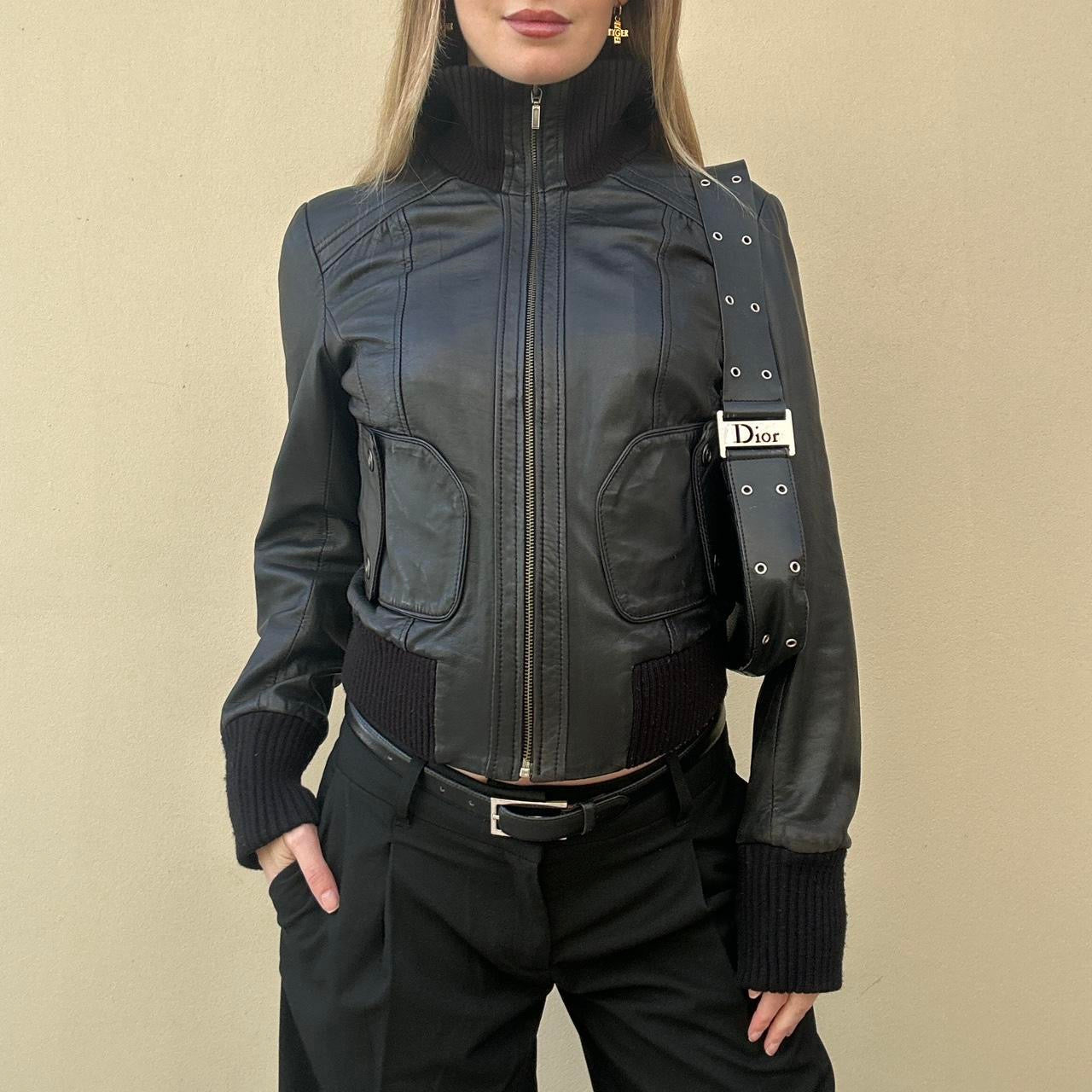 Vintage 00s black leather jacket