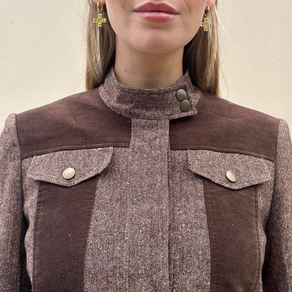 Vintage 90s tweed biker jacket