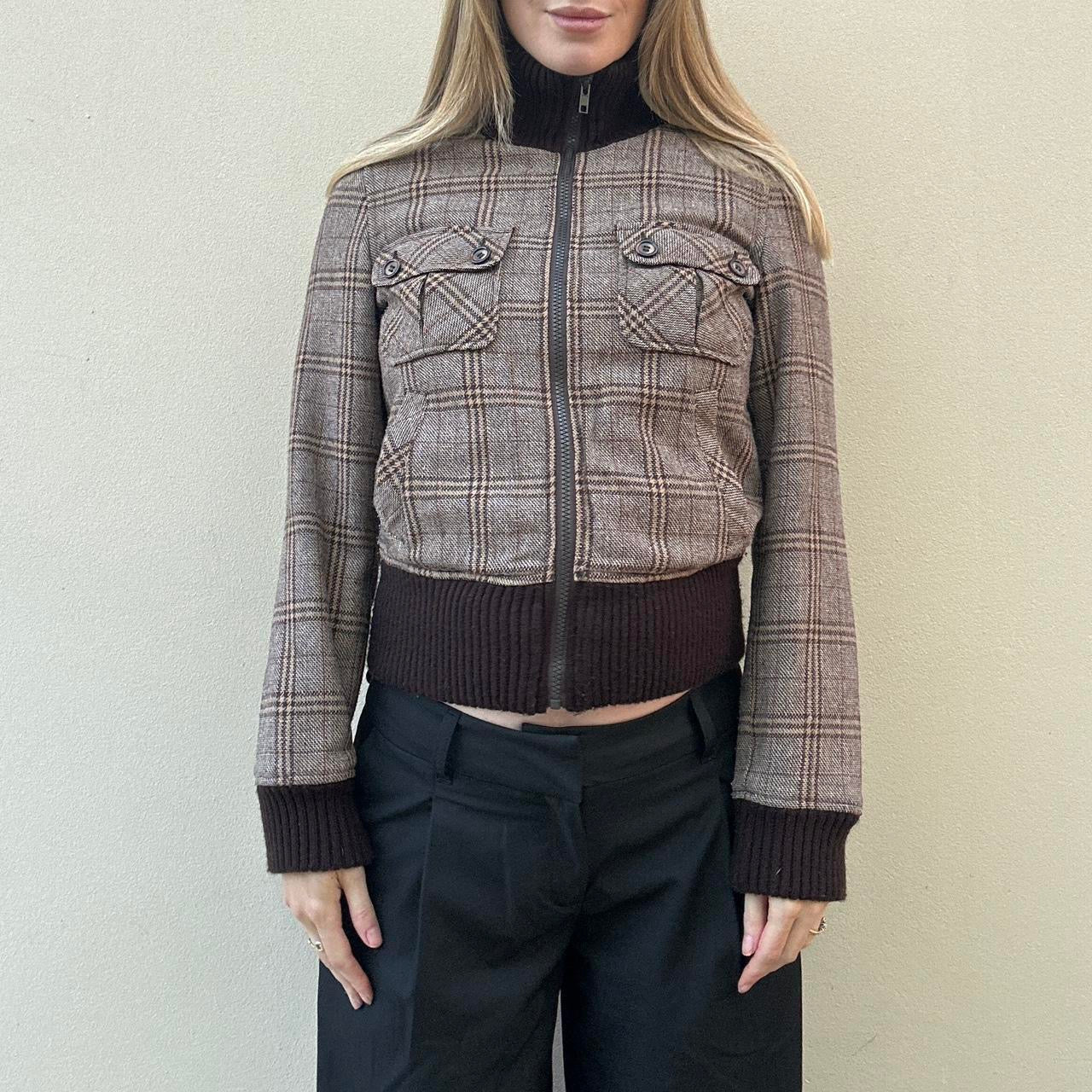 Vintage 00s tartan bomber jacket