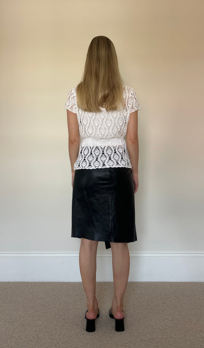 Vintage white crochet shrug