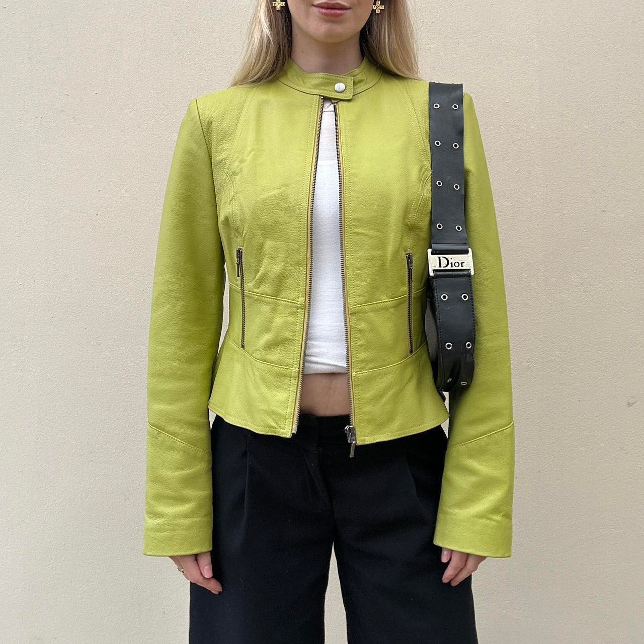 Vintage pistachio leather jacket