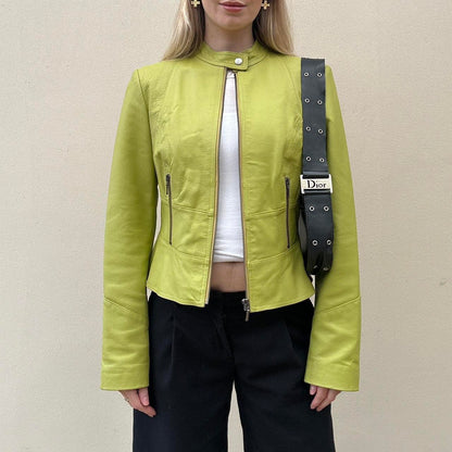 Vintage pistachio leather jacket