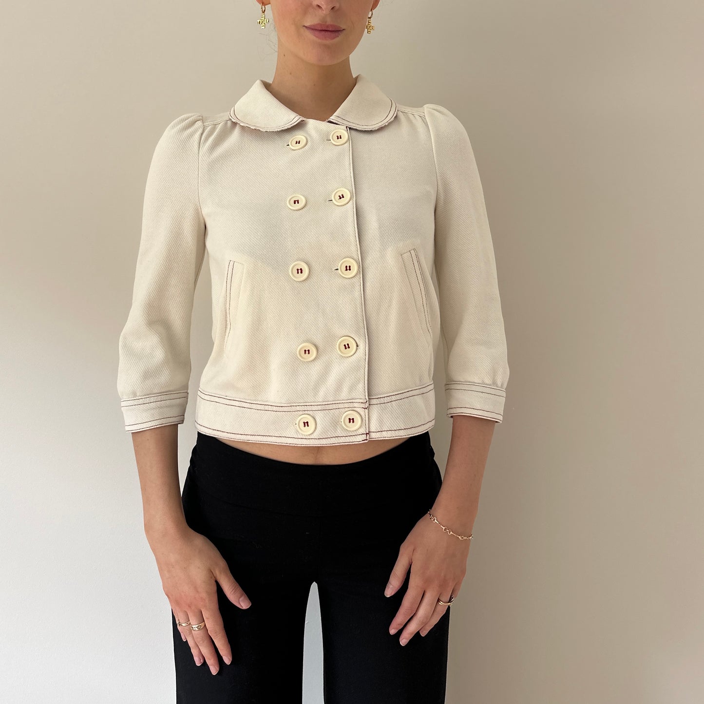 Vintage cropped double breasted jacket