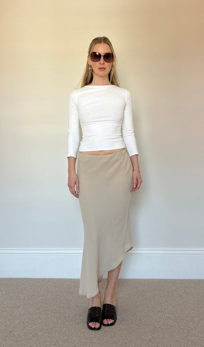 Vintage asymmetrical beige skirt