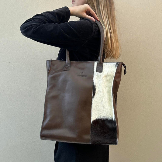 Vintage 90s brown cow hide bag