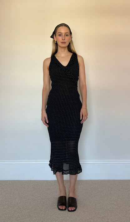 Vintage black polka dot dress