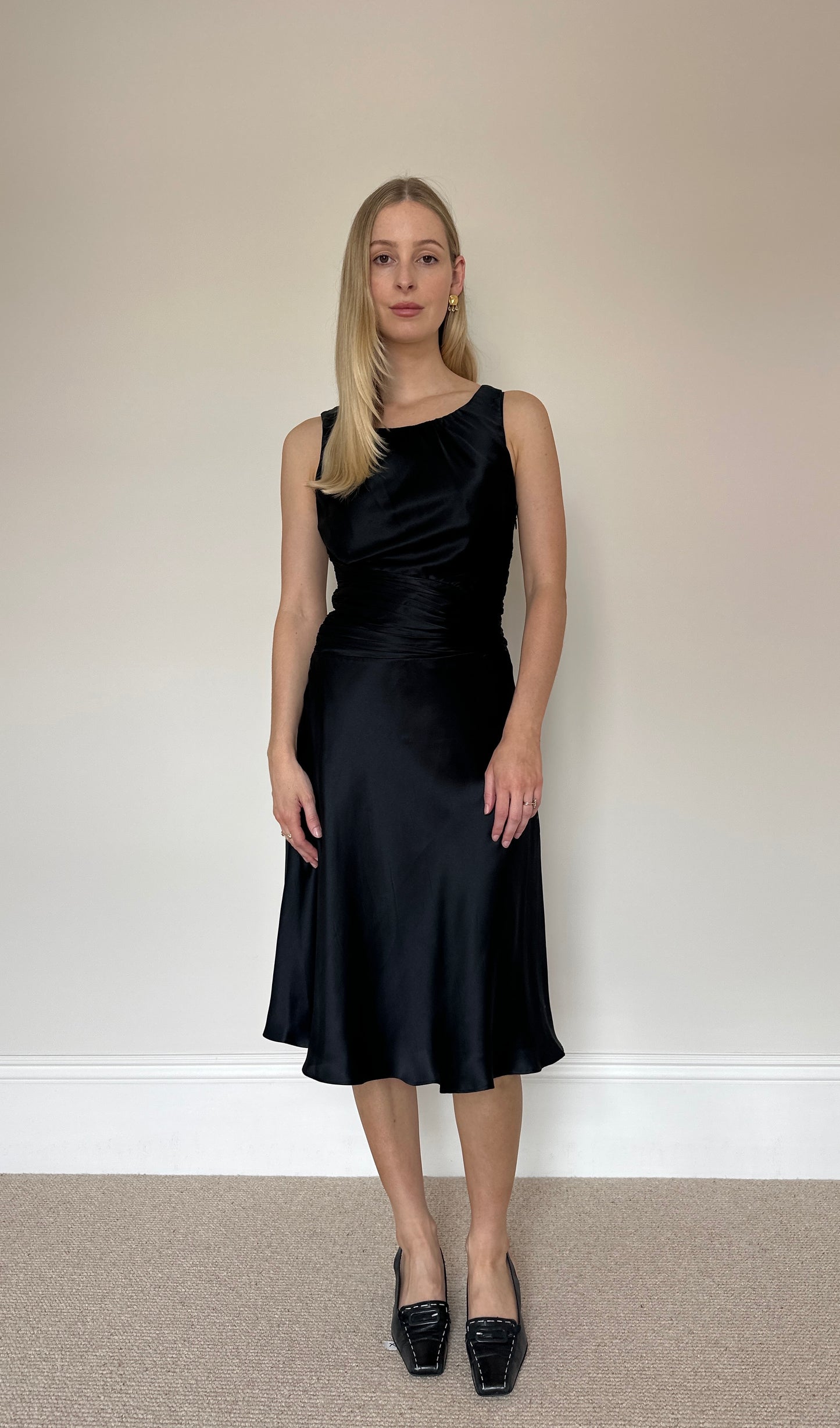 100% Silk Black Dress