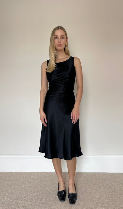 100% Silk Black Dress