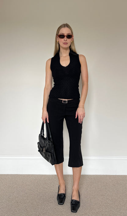 Vintage textured top with collar