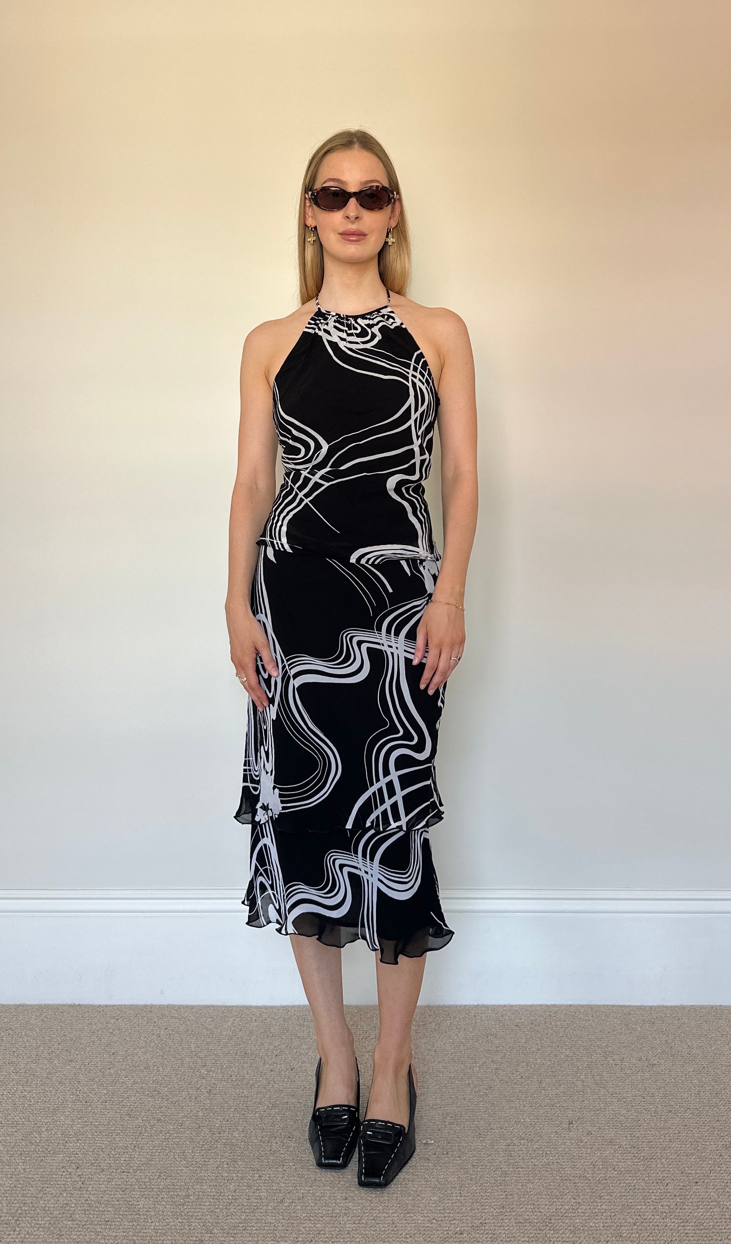 Vintage black & white two-piece