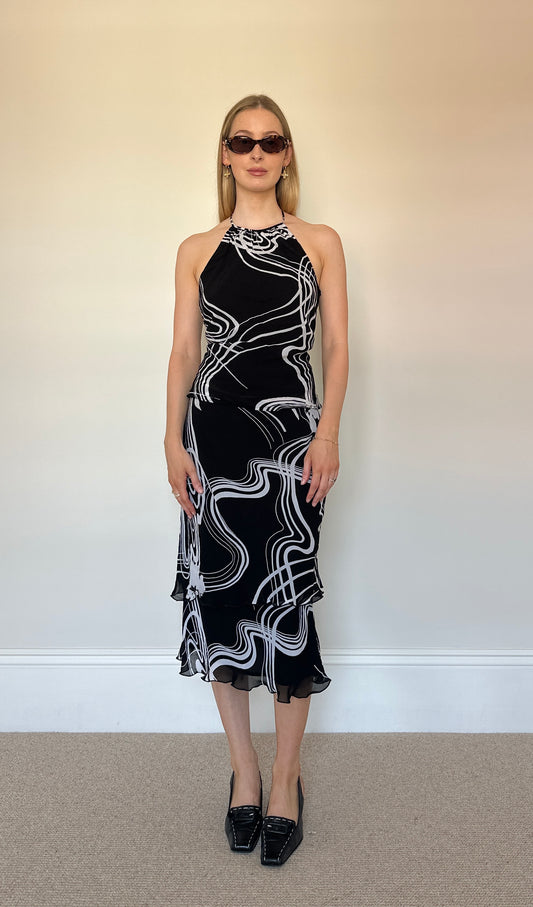 Vintage black & white two-piece