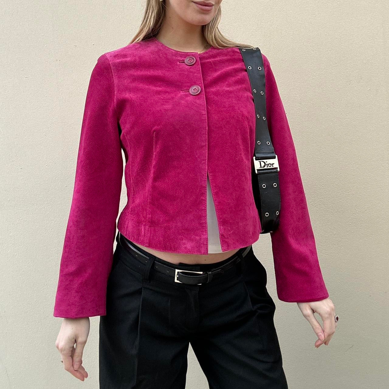 Vintage raspberry suede jacket