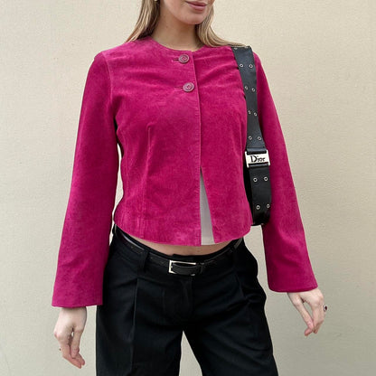 Vintage raspberry suede jacket