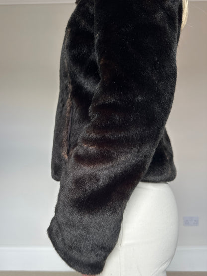 Brown faux fur jacket