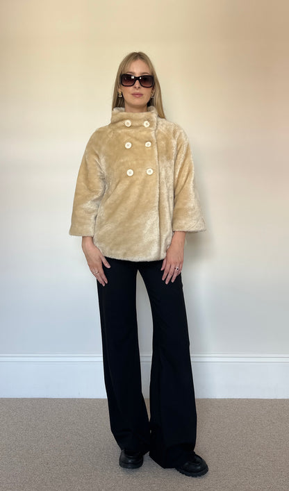 Vintage faux fur double breasted jacket
