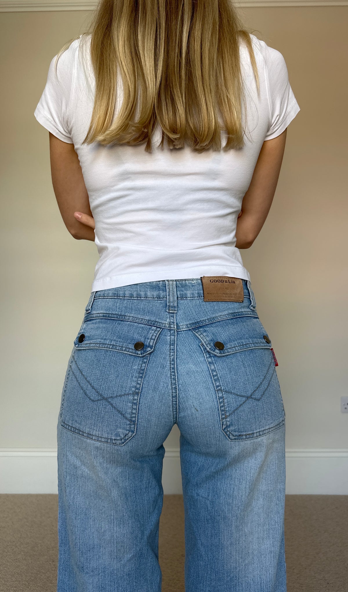 Vintage cargo light wash jeans