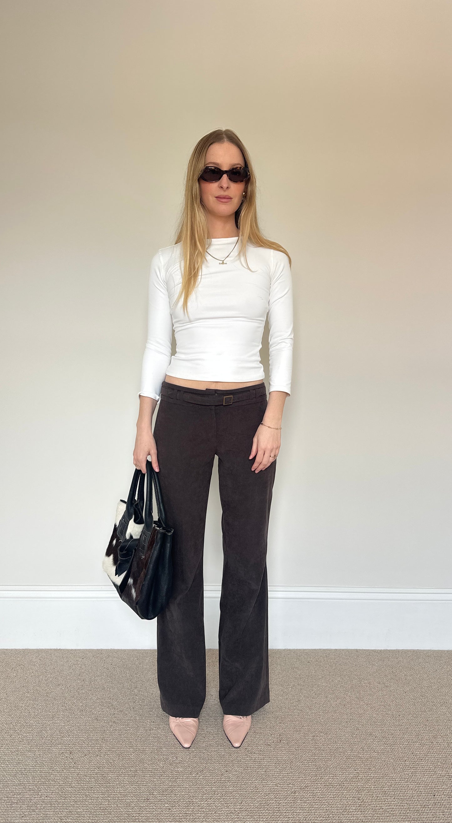 Vintage brown suedette trousers