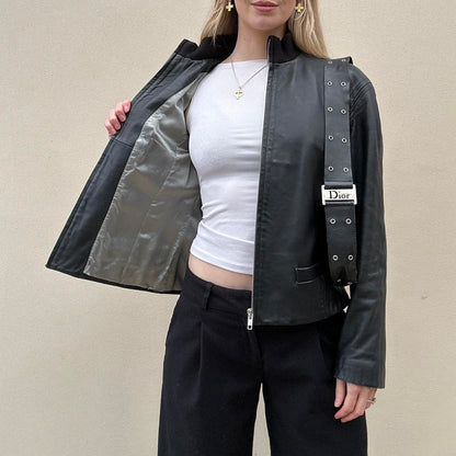 Vintage 00s black leather jacket