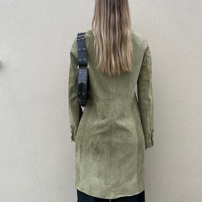 Sage green real suede blazer