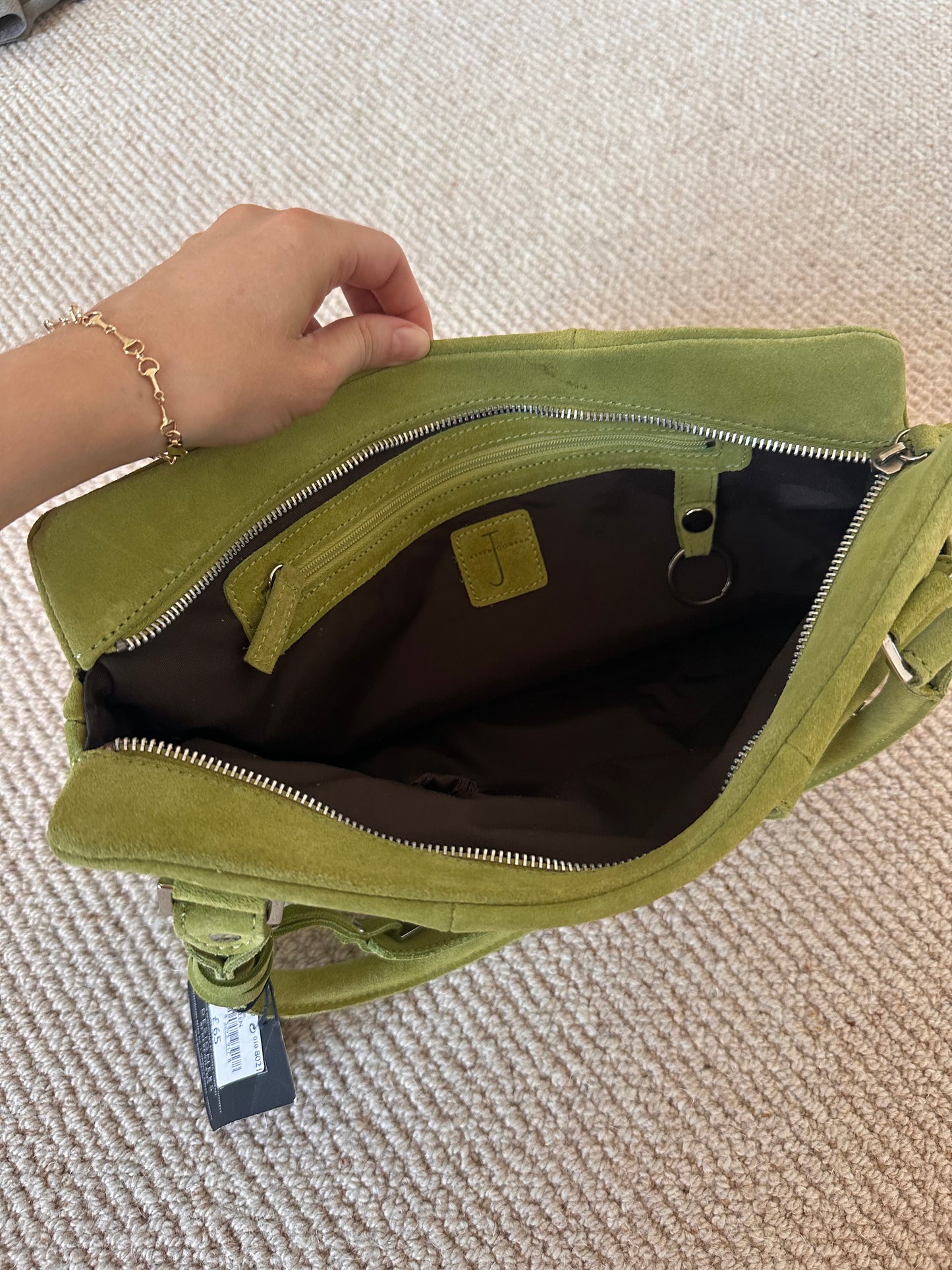 Vintage Suede Lime Green Bag