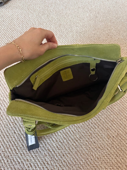 Vintage Suede Lime Green Bag