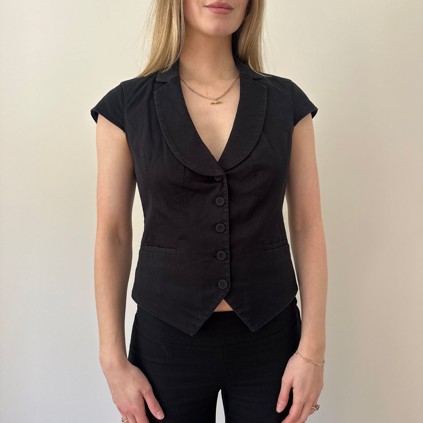 Vintage black waistcoat top