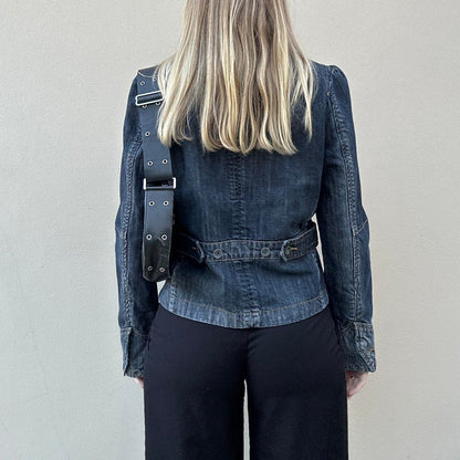 Vintage 00s denim asymmetrical jacket