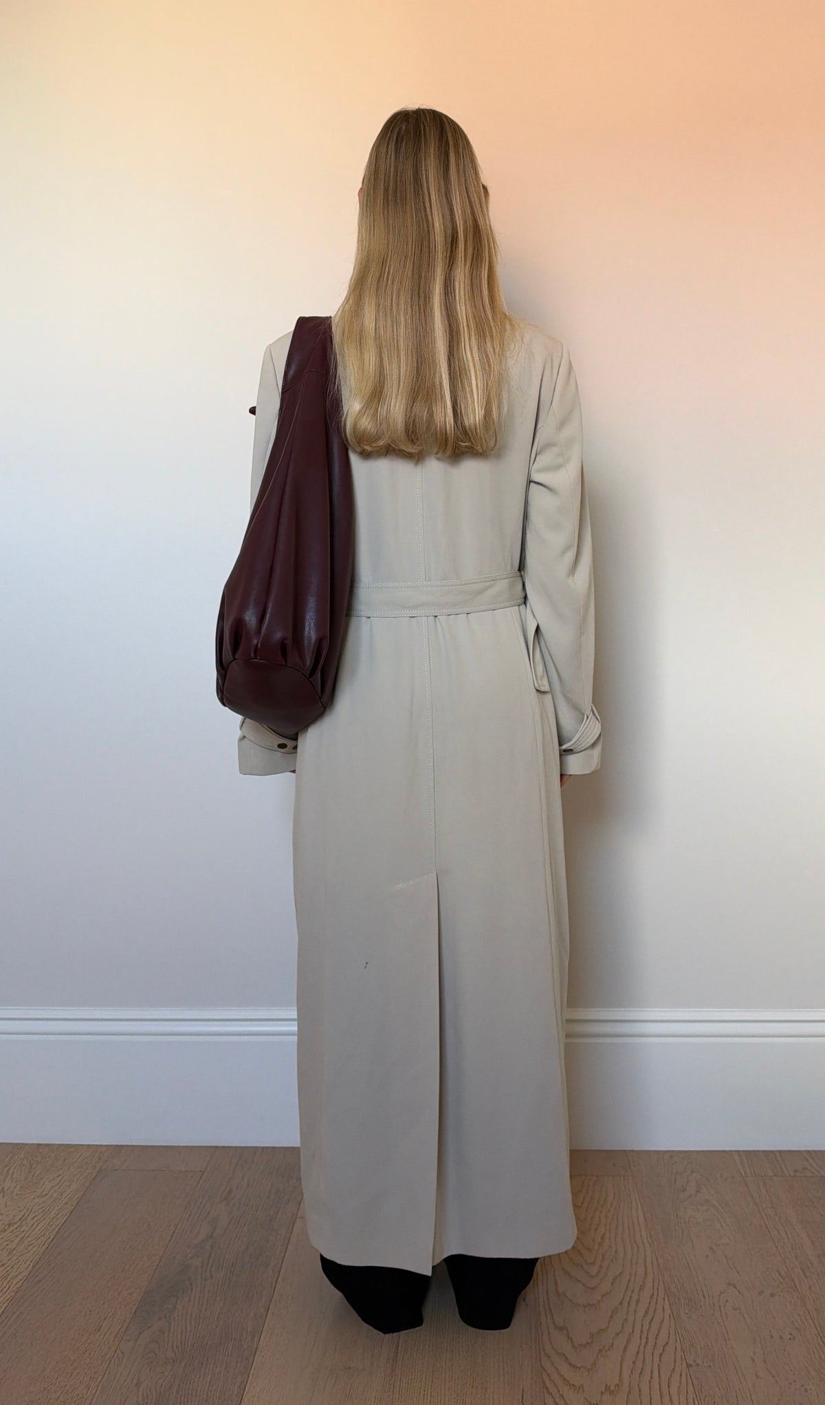 Vintage Cream Full length Trench Coat