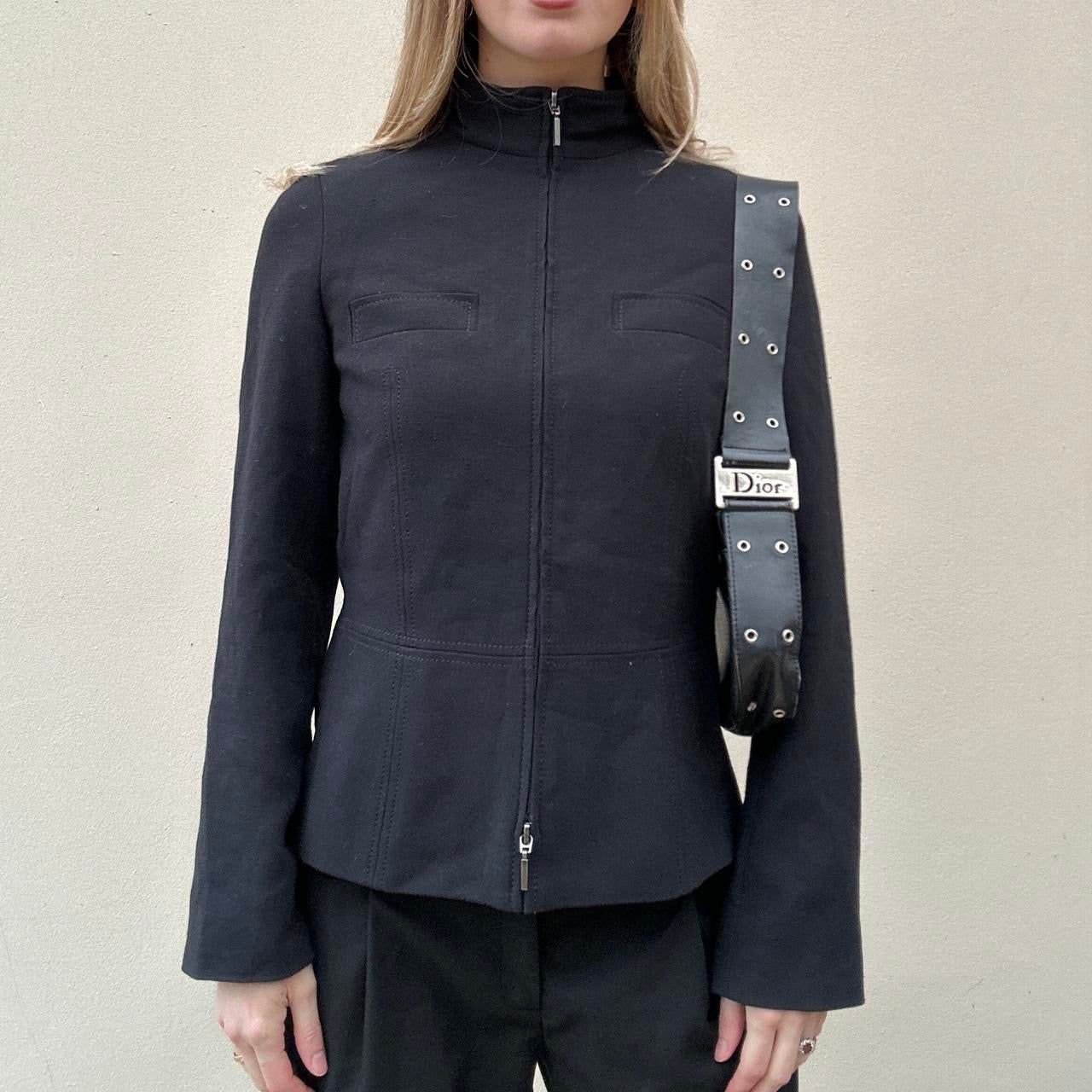 Vintage black double zipper jacket