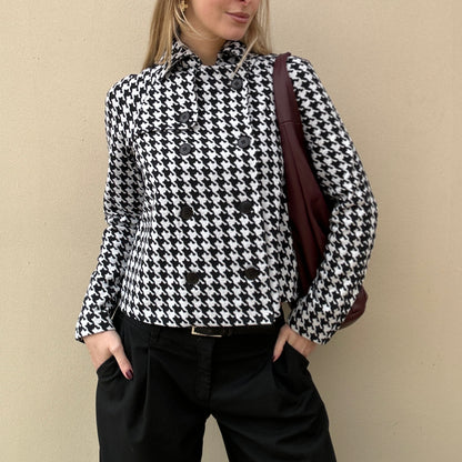 Vintage houndstooth double breasted jacket