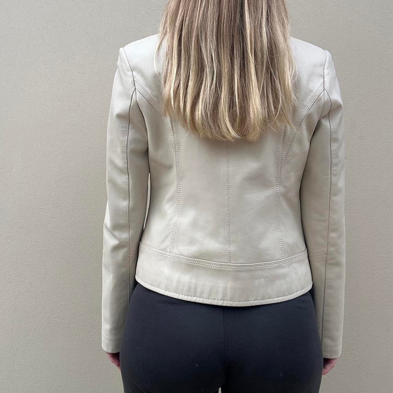 Vintage cream leather jacket