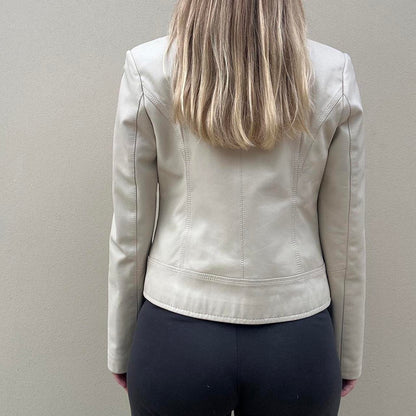 Vintage cream leather jacket