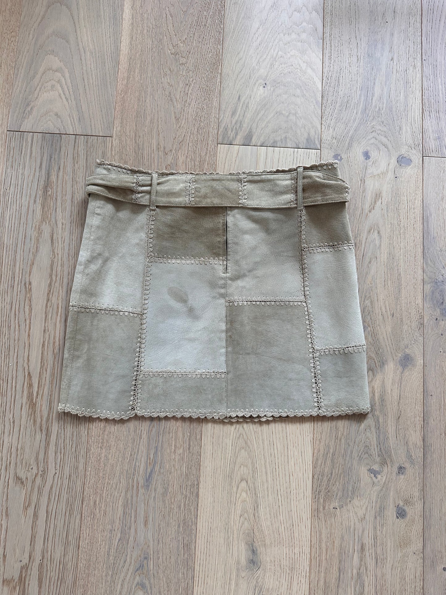 SALE vintage suede patchwork skirt