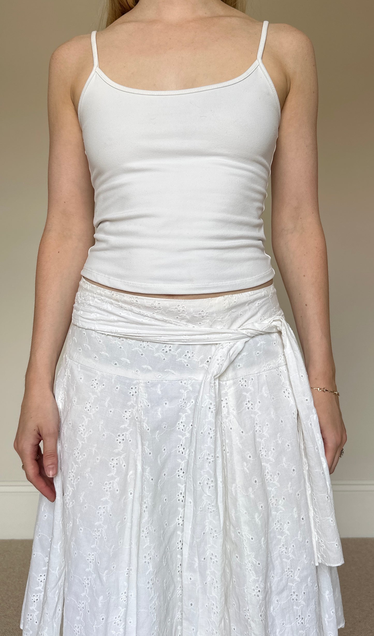 Vintage white broderie anglaise skirt