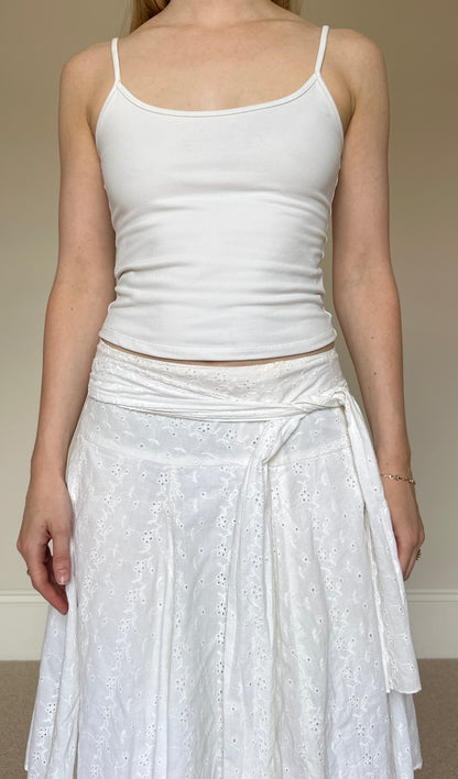 Vintage white broderie anglaise skirt