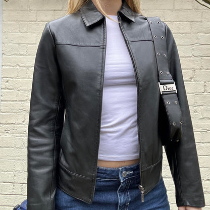 Vintage leather trucker style