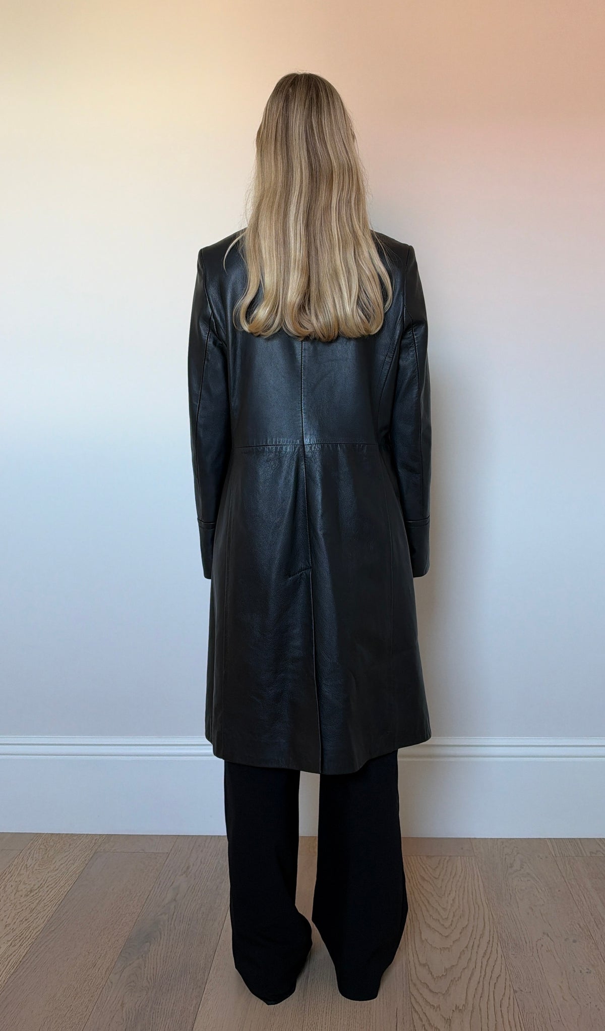 Vintage leather asymmetrical jacket