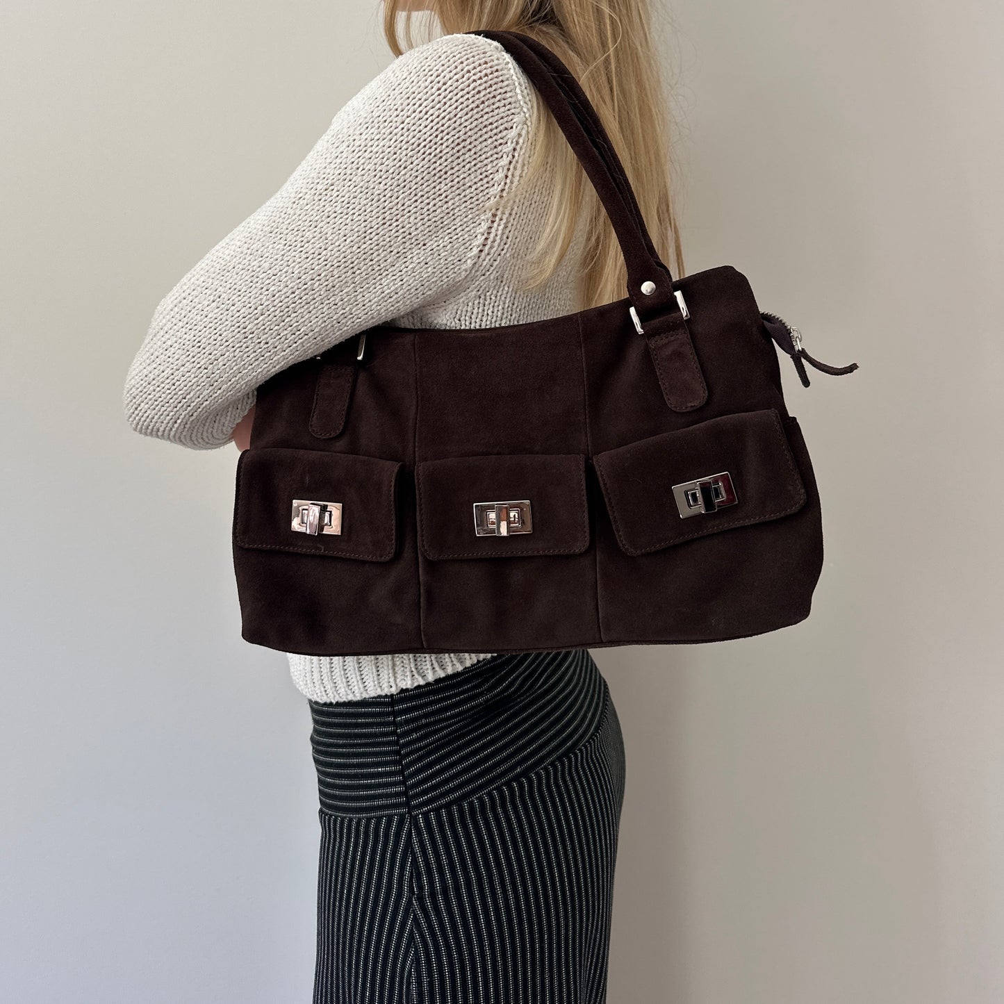 Vintage brown suede bag