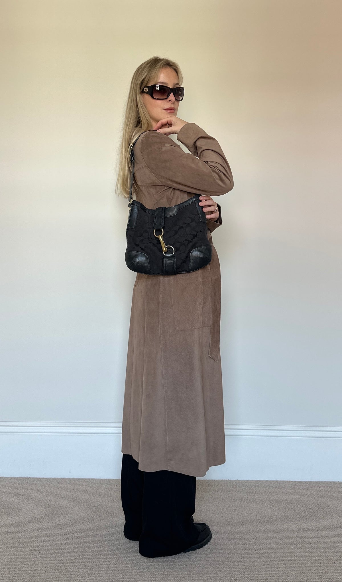 Vintage suede trench coat