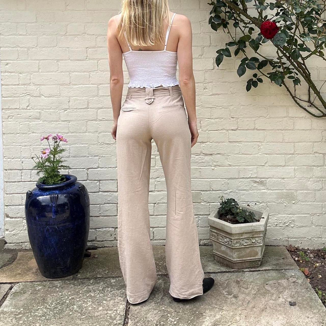 Vintage beige linen trousers