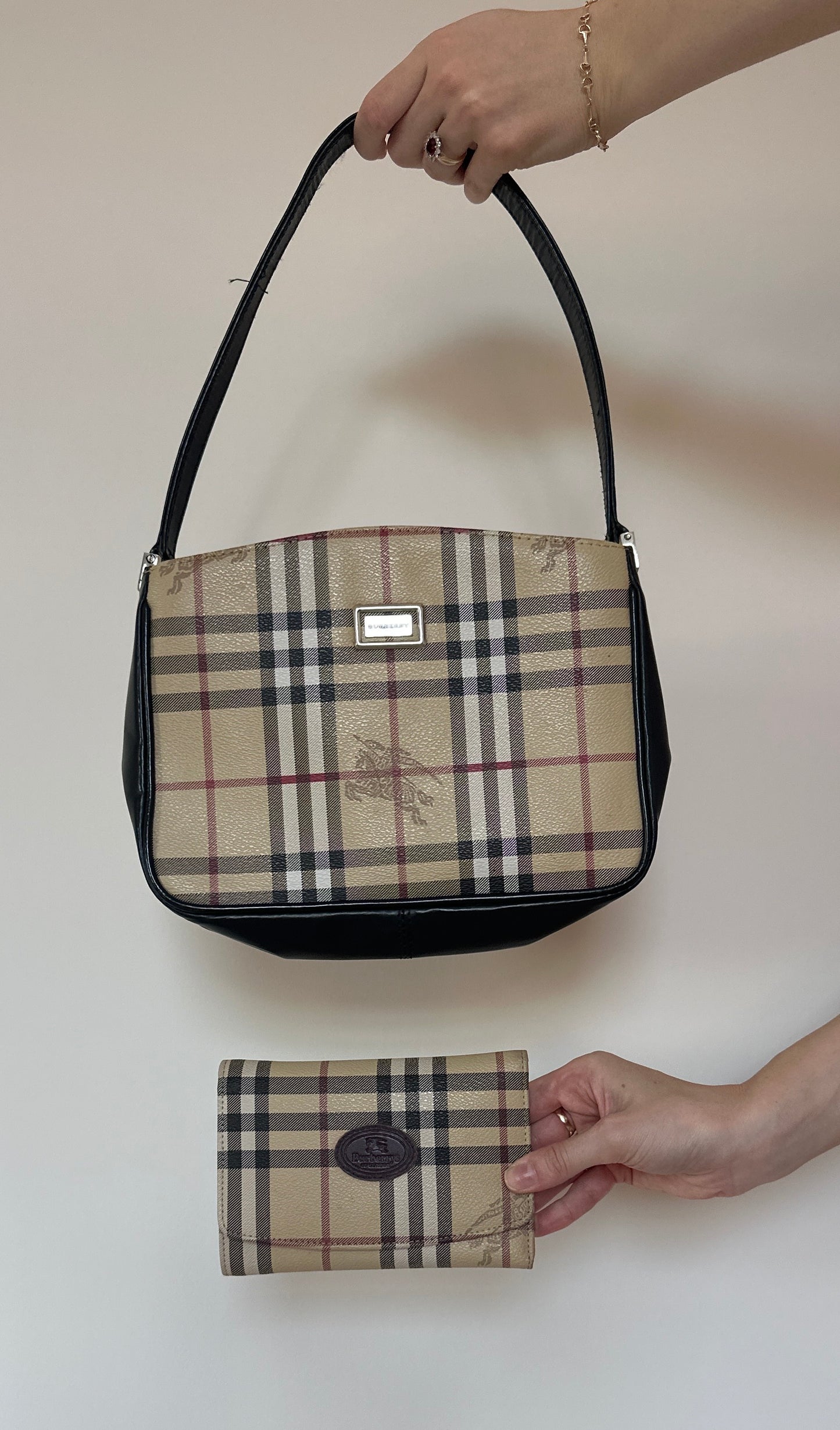 Vintage nova check bag and purse