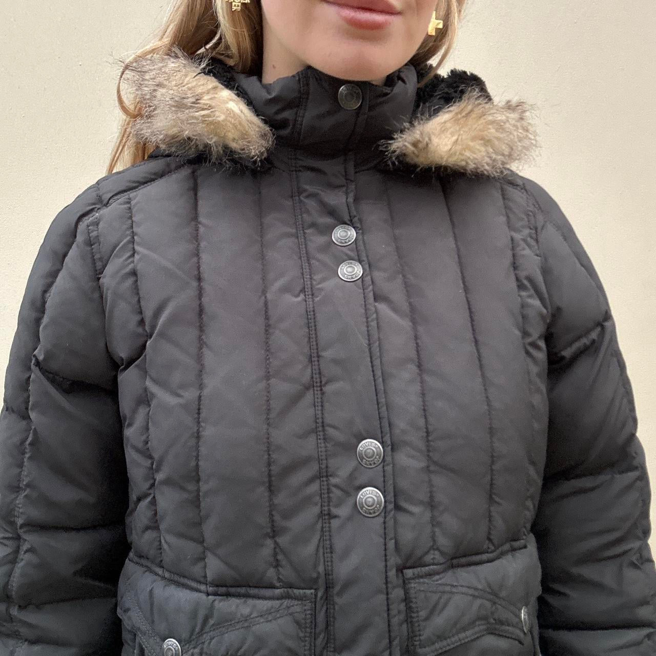 Vintage Levi’s puffer coat with fur hood