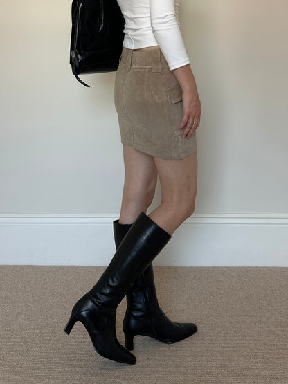 Vintage leather square toe boots