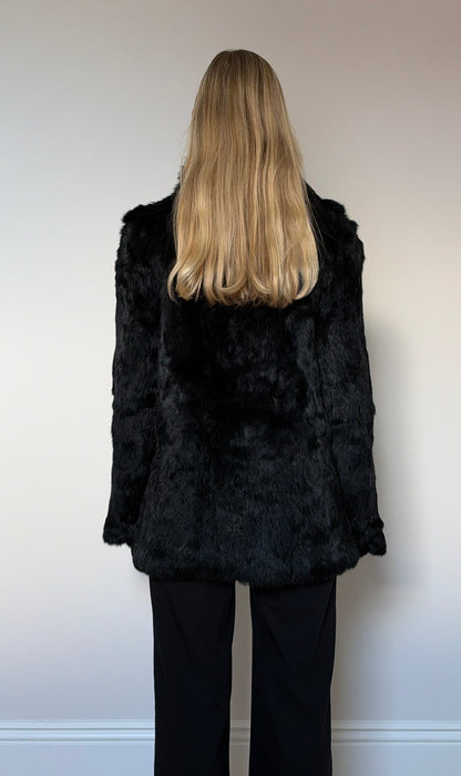 Vintage Black real fur jacket