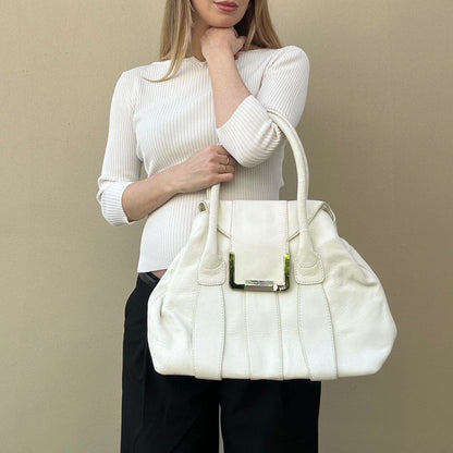 Vintage white leather bag