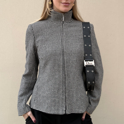 Vintage zip dogtooth jacket